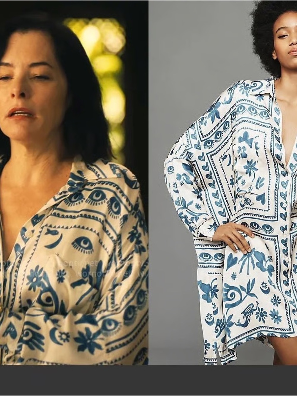 Corey Lynn Calter Victoria’s printed shirtdress on The White Lotus
